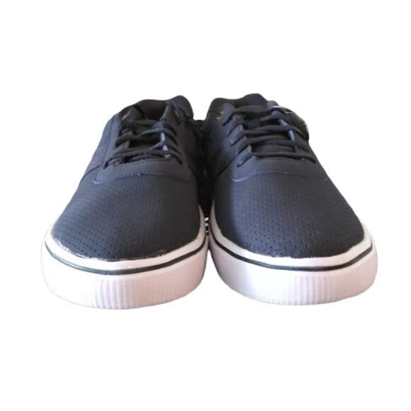 George Mens Navy Blue Brown Memory Foam Casual Sneakers Size 12 - Picture 5 of 8